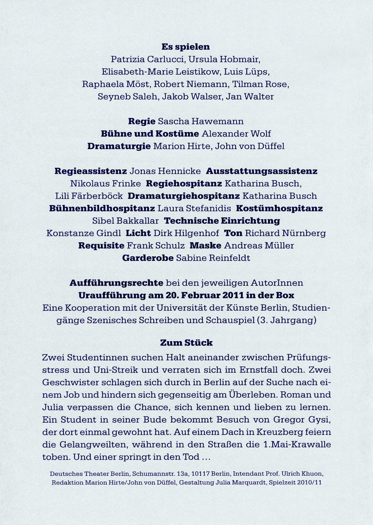 julia marquardt deutsches theater berlin programmheft programme grafik graphic design